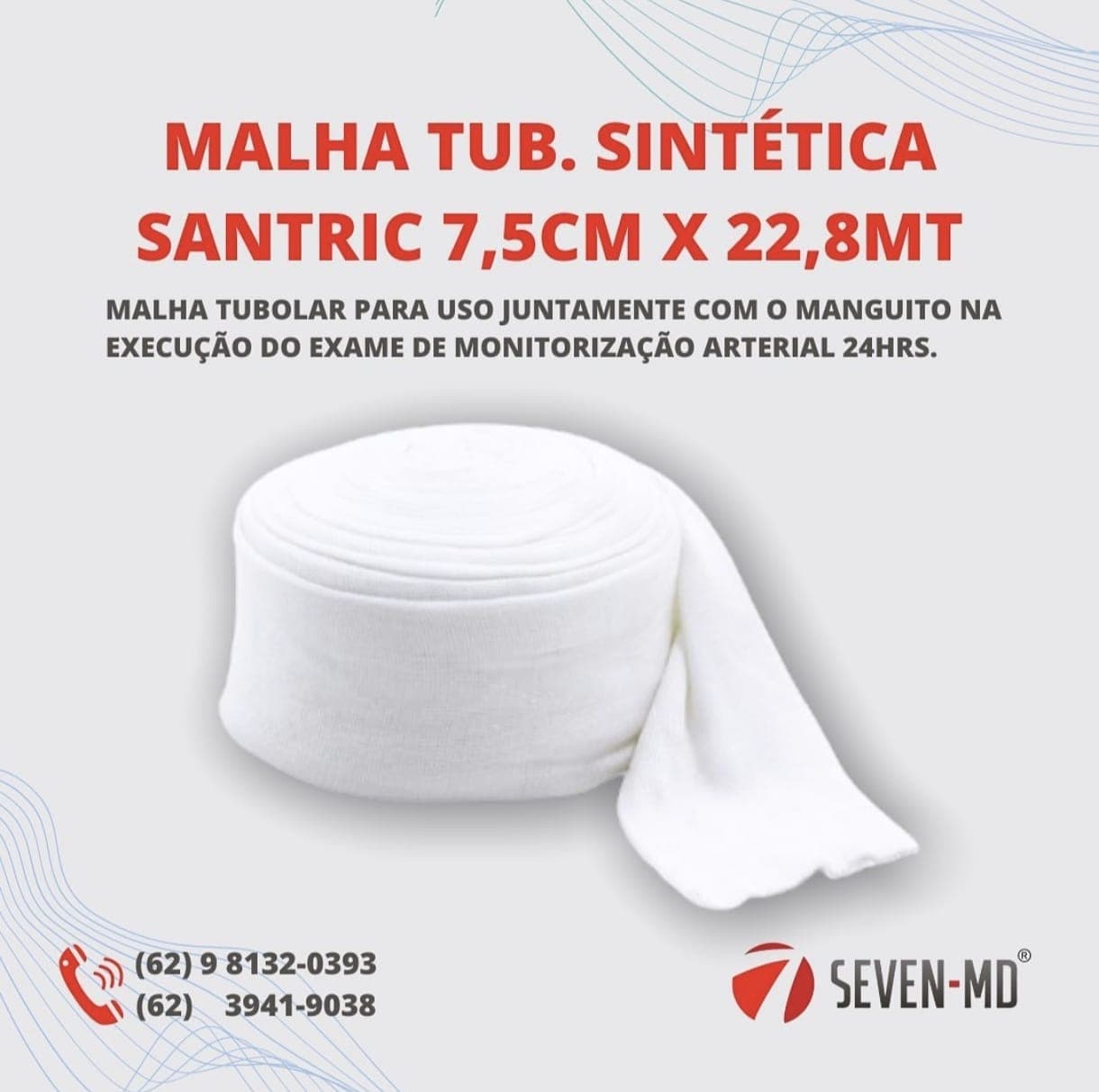 Malha Tubular Sintética Santric 7,5cm x 22,8mt