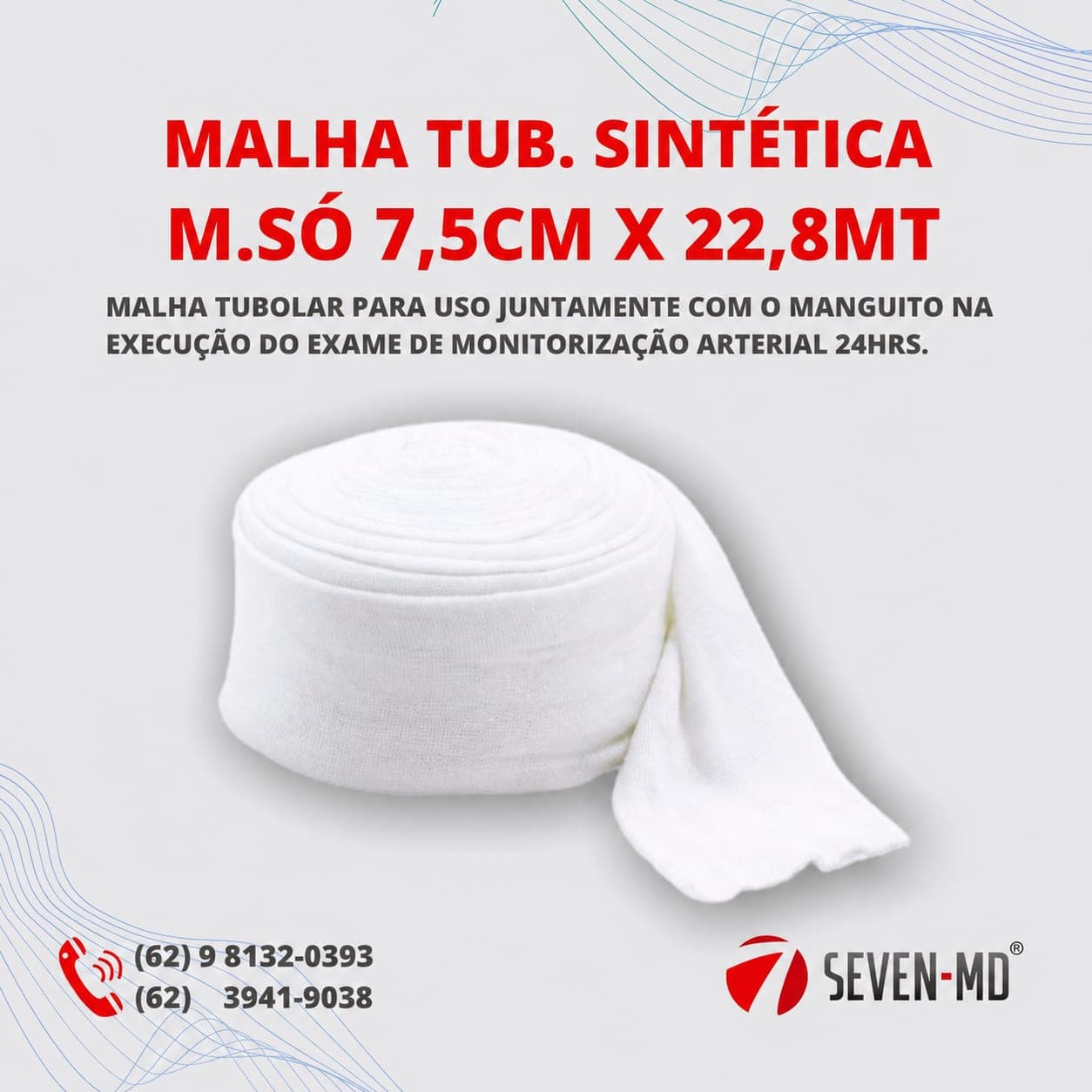 Malha Tubular Sintética M.SÓ 7,5cm x 22,8mt